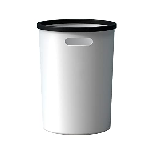 NESPIQ Mülleimer Runder Kunststoff Mülleimer mit Griffen, Pressering Mülleimer, Walkket Recycling Behälter for Badezimmer, Küche, Wohnamt Abfall & Recycling Küche(D,L) von NESPIQ