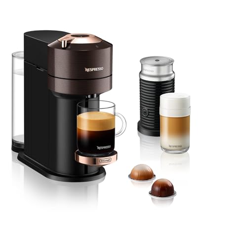 Nespresso De'Longhi ENV 120.BWAE Vertuo Next Premium Kaffeekapselmaschine mit Milchaufschäumer, Braun von NESPRESSO