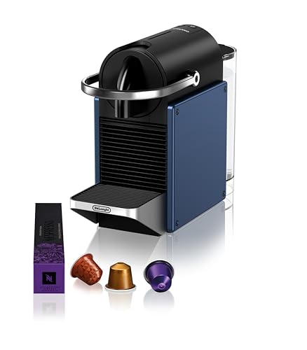 Nespresso De'Longhi Pixie EN127.BL Kaffekapselmaschine, zwei Direktwahltasten, ECO-Modus, kompaktes Design, 19 Bar Drucksystem, 1260W, Blau/Schwarz von De'Longhi