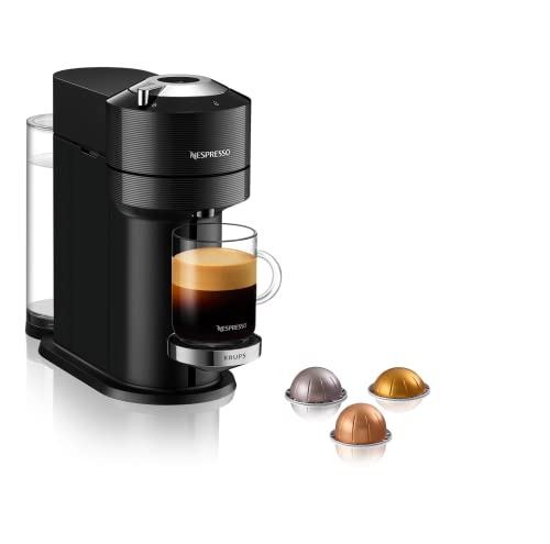 Nespresso Krups XN9108 Vertuo Next Premium Kaffeekapselmaschine | 1,1 L Wassertank | Kapselerkennung durch Barcode | 6 Tassengrößen | Power-Off Funktion | 54% aus recyceltem Kunststoff | Schwarz von Nespresso