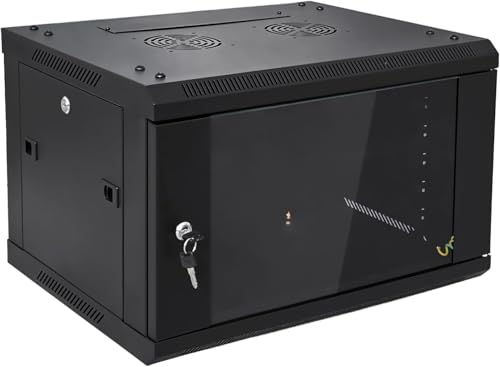 6U Serverschrank zur Wandmontage, Netzwerk-Rack, Verriegelung, Glastür NETECABLE von NETECABLE