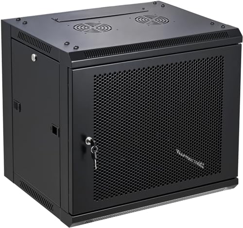 NETECABLE 9U Serverschrank zur Wandmontage, Netzwerk-Rack, belüftetes Gehäuse, verschließbare Tür NETECABLE 9U Serverschrank zur Wandmontage, Netzwerk-Rack, belüftetes Gehäuse, verschließbare Tür von NETECABLE