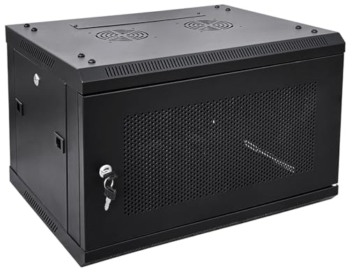 NETECABLE 6U Serverschrank mit Wandmontage, Netzwerk-Rack, belüftetes Gehäuse, verschließbare Tür NETECABLE 6U Serverschrank mit Wandmontage, Netzwerk-Rack, belüftetes Gehäuse, verschließbare Tür von NETECABLE