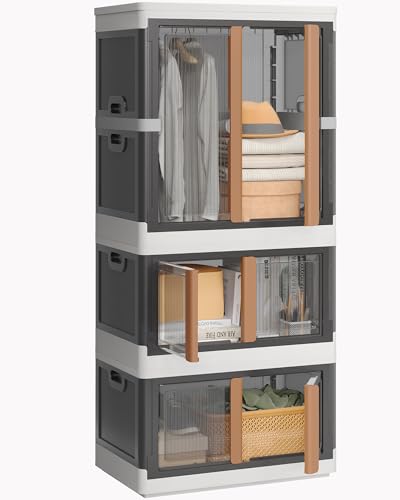 NETEL aufbewahrungsbox mit Deckel groß,150L und 2x72L Plastik ordnungsboxen kleiderschrank, stapelbare aufbewahrungsboxen mit tür, Faltbare aufbewahrungsbox mit Rollen,Stahlrohr und 5 Kleiderbügel NETEL aufbewahrungsbox mit Deckel groß,150L und 2x72L Plastik ordnungsboxen kleiderschrank, stapelbare aufbewahrungsboxen mit tür, Faltbare aufbewahrungsbox mit Rollen,Stahlrohr und 5 Kleiderbügel von NETEL