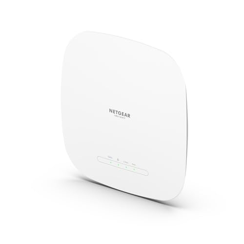 NETGEAR Cloud Wireless Access Point (WAX618) WiFi 6 Dualband mit 3Gbit/s Geschwindigkeit max 164 Client-Geräte 802.11ax Insight Fernverwaltung PoE+ oder AC-Adapter (Nicht im Lieferumfang enthalten) von Netgear