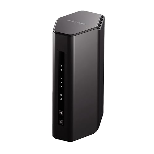NETGEAR Nighthawk Dual-Band WiFi 7 Router (RS140) – Sicherheitsfunktionen, BE5000 Wireless-Geschwindigkeit (bis zu 5,0 Gbit/s) – deckt bis zu 2.250 m² ab, 80 Geräte – 2,5-Gig-Internetanschluss von NETGEAR
