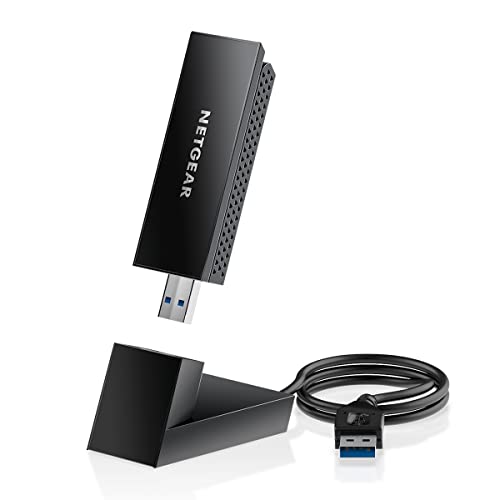 NETGEAR Nighthawk USB 3.0 Adapter | Tri-Band Wireless Gigabit Speed (bis zu 3 Gbit/s) | neues 6 GHz Band | für Windows PC von NETGEAR