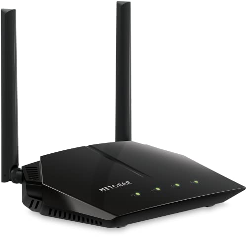 NETGEAR WLAN-Router (R6080) – AC1000 Dualband-Wireless-Geschwindigkeit (bis zu 1000 Mbit/s) | Bis zu 1000 m² Abdeckung & 15 Geräte | 4 x 10/100 Fast Ethernet-Ports von NETGEAR