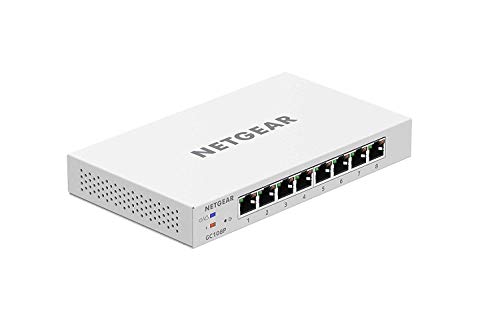 Netgear GC108P Gigabit Ethernet PoE+ Smart Cloud Switch mit FlexPoE Power (8 Ports) von NETGEAR