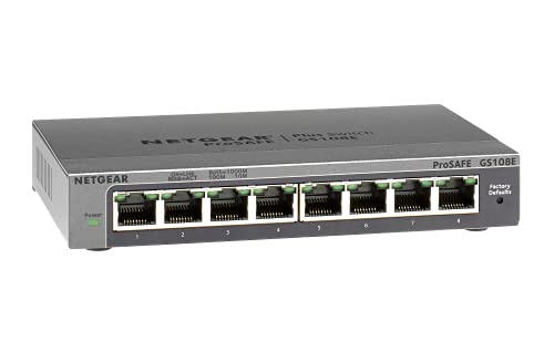 Netgear gs605uk Gigabit Smart Managed Plus Switch, ProSafe lebenslangen Schutz (GS105Ev2) grau Plus (L2) von NETGEAR