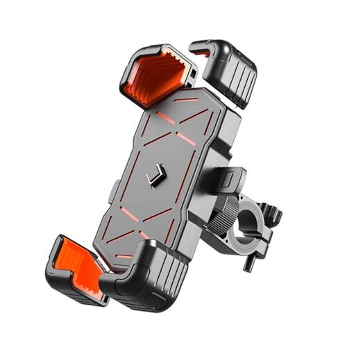 NETHIX Motorrad Handyhalterung für Yamaha VIRAGO400-2 Fahrrad Handyhalterung Motorrad Handyhalter Verstellbar Navigationshalterung,Orange-Handlebars von NETHIX