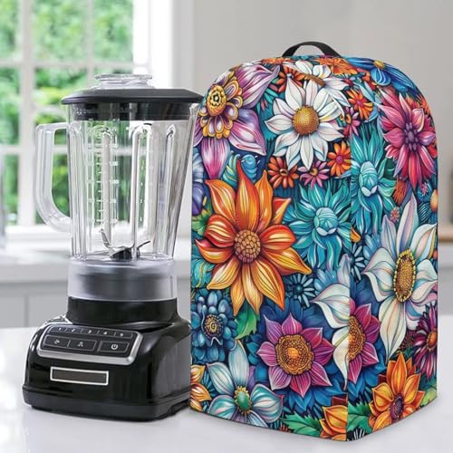 Boho Floral Blossoms Blender Staubschutz Küchengerät Öldichte Küchenmaschine Schutzhülle Halten Sie Ihre Küche sauber von NETILGEN