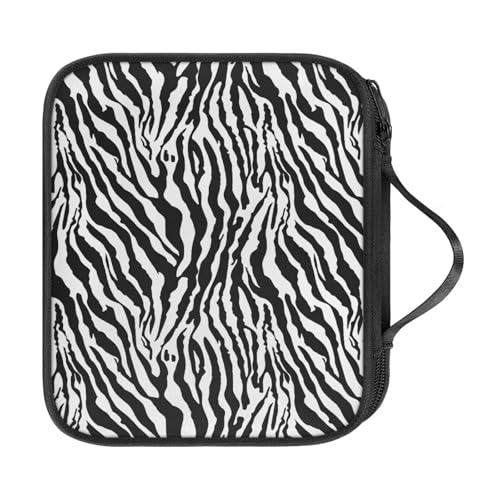 Häkelnadeletui ohne Haken und Zubehör, Zebra-Stricknadeletui mit Tragegriff oben und Netztasche innen von NETILGEN