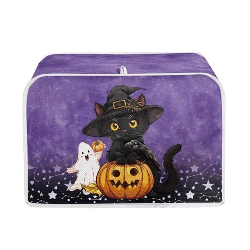 NETILGEN 2 Scheiben Toaster Brotmaschine Abdeckung Küche Kleingerät Toaster Ofen Staubschutz Abdeckung Universalgröße Halloween Niedliche Schwarze Katze NETILGEN 2 Scheiben Toaster Brotmaschine Abdeckung Küche Kleingerät Toaster Ofen Staubschutz Abdeckung Universalgröße Halloween Niedliche Schwarze Katze von NETILGEN