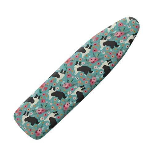 NETILGEN Bügelbrettabdeckungen mit elastischen Kanten und Klettverschlüssen, Schutzabdeckungen widerstehen Verbrennungen, passend für Bretter bis zu 150 x 55 cm, Border Collie Floral NETILGEN Bügelbrettabdeckungen mit elastischen Kanten und Klettverschlüssen, Schutzabdeckungen widerstehen Verbrennungen, passend für Bretter bis zu 150 x 55 cm, Border Collie Floral von NETILGEN