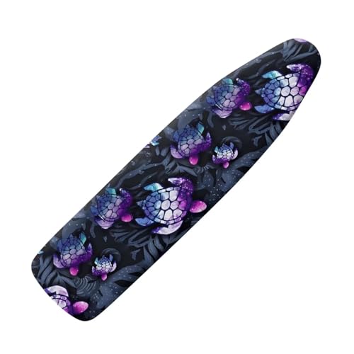 NETILGEN Bügelbrettbezug, elastischer Polyester-Bügelbrett-Ersatzbezug, abriebfest, fleckenabweisend, einfache Passform, Größe XXL, Galaxie-Meeresschildkröte von NETILGEN