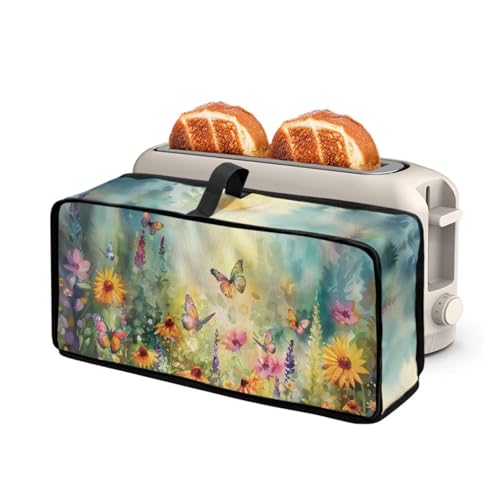 NETILGEN Dünne Toaster-Abdeckung mit Gänseblümchen-Motiv und Schmetterling, passend für die meisten Standard-Toaster mit 2 Scheiben, hält Küchengeräte sauber von Staub und Fingerabdrücken NETILGEN Dünne Toaster-Abdeckung mit Gänseblümchen-Motiv und Schmetterling, passend für die meisten Standard-Toaster mit 2 Scheiben, hält Küchengeräte sauber von Staub und Fingerabdrücken von NETILGEN