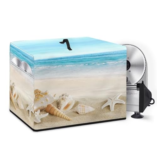 NETILGEN Fleischschneider, maschinenwaschbar, waschbar, geräumiger Delikatesser, Abdeckung für Käseschneider, Abdeckung mit Tasche für Handbuch, Edelstahlklinge, Küsten-Seestern, Muschel NETILGEN Fleischschneider, maschinenwaschbar, waschbar, geräumiger Delikatesser, Abdeckung für Käseschneider, Abdeckung mit Tasche für Handbuch, Edelstahlklinge, Küsten-Seestern, Muschel von NETILGEN