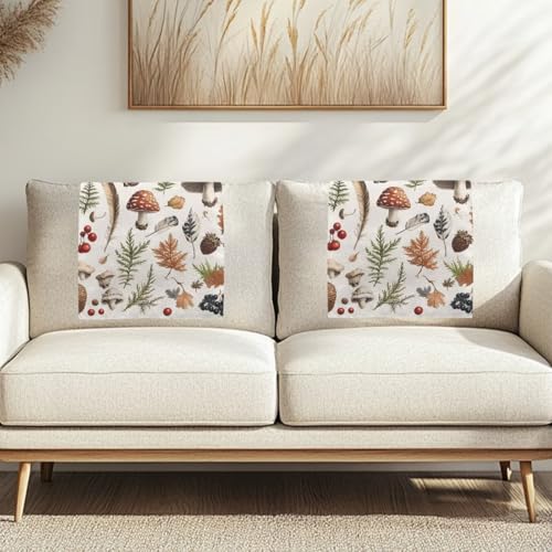 NETILGEN Kopfstützenschutz, rutschfest, waschbar, für Sofas, Möbel, Bürostühle, Theatersitze, 2 Stück, Pilzweiß von NETILGEN