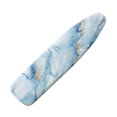 NETILGEN Polyester-Bügelbrettbezug, Ersatzbezug mit elastischen Kanten, verschiedene Größen, abriebfest, maschinenwaschbar, passend für bis zu 115 x 36 cm, hellblauer Marmor von NETILGEN