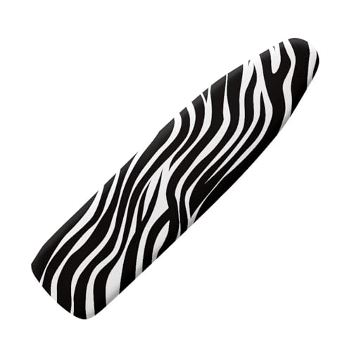 NETILGEN Polyester-Bügelbrettbezug, Ersatzbezug mit elastischen Kanten, verstellbare Größe, abriebfest, maschinenwaschbar, passend für bis zu 122 x 40 cm, Zebramuster von NETILGEN