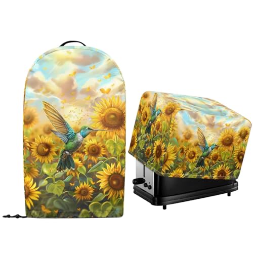 NETILGEN Staubschutz für Küchenarbeitsplatte, Küchenmaschine, mit Griff oben und Kordelzug am Saum, gesteppt, für Toaster, Ofen, 2 Stück NETILGEN Staubschutz für Küchenarbeitsplatte, Küchenmaschine, mit Griff oben und Kordelzug am Saum, gesteppt, für Toaster, Ofen, 2 Stück von NETILGEN