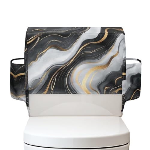 NETILGEN Staubschutz für Toilette, Tank, mit seitlichen Aufbewahrungstaschen, wiederverwendbar, mit Marmor-Aufdruck, Badezimmer-Dekor-Zubehör NETILGEN Staubschutz für Toilette, Tank, mit seitlichen Aufbewahrungstaschen, wiederverwendbar, mit Marmor-Aufdruck, Badezimmer-Dekor-Zubehör von NETILGEN
