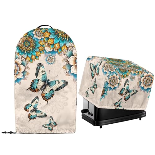 NETILGEN Staubschutz für kleine Geräte mit Mandala-Blume, mit Kordelzug am Saum, Küchenmaschine, Mixer und Toaster, gesteppte Staubschutzabdeckungen NETILGEN Staubschutz für kleine Geräte mit Mandala-Blume, mit Kordelzug am Saum, Küchenmaschine, Mixer und Toaster, gesteppte Staubschutzabdeckungen von NETILGEN