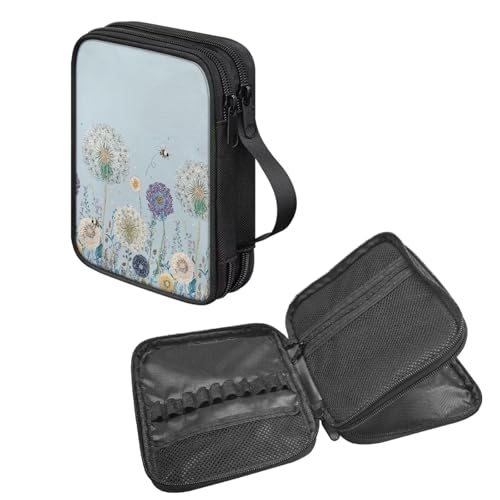 NETILGEN Tragbares Reise-Stricknadelzubehör mit Griff, Häkelnadeletui mit Netztaschen von NETILGEN