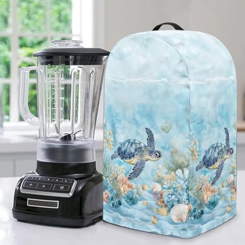 NETILGEN Undersea Turtle Coral Blender Dust Cover Kitchen Small Appliance Decor Anti Fingerprint Oilproof Dust Protection Stand Mixer Food Processor Juicer Cover 23,9 x 18,3 x 40,4 cm von NETILGEN