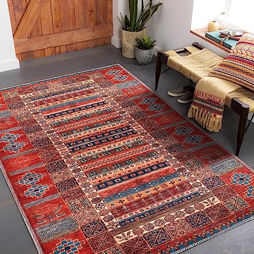 NETLINE HOME | Waschbarer Teppich | Kurzflor Teppich, rutschfest und Flauschig | Teppich Läufer Flur, Weich Läufer und Leicht zu Reinigen | Rechteck Teppich (Kachelfarbe, 80X150CM) von NETLINE HOME