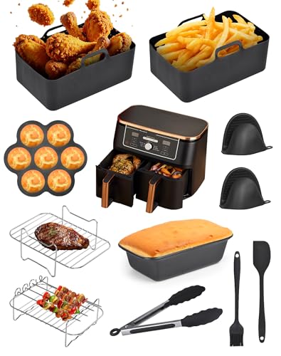 Airfryer Zubehör für Ninja Heißluftfritteuse Zubehör für Ninja Foodi Max Dual Zone AF300EU AF400EU AF451EU AF500EU 7.6-9.5L AirFryer Accessories Heißluftfritteuse Ersatzteile für Innsky Princess von NETONDA