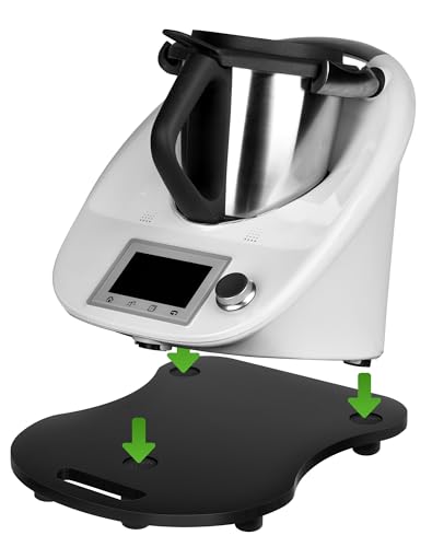 Gleitbrett für Thermomix TM6 TM5, 5mm Rollbrett Thermomix TM6 TM5 mit Rollen und Handgriff, Gleitbrett für Thermomix TM5 TM6 müheloses Verschieben Rollbrett unterbettrbett Für Thermomix aus Acryl von NETONDA