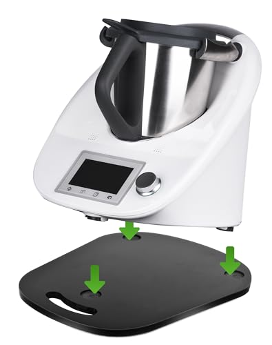 Gleitbrett für Thermomix TM6 TM5, 8mm Rollbrett Thermomix TM6 TM5 mit Rollen und Handgriff, Gleitbrett für Thermomix TM5 TM6 müheloses Verschieben Rollbrett unterbettrbett Für Thermomix aus Acryl von NETONDA