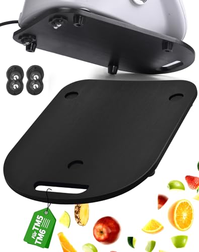 NETONDA Gleitbrett für Thermomix TM6 TM5 Brett für Thermomix TM6 mit Rollen Schnelles Bewegen Rollbrett für Thermomix TM6 Slider für Thermomix TM5 mit 4 Stoßdämpfung Gummifüße - Schwarz von NETONDA
