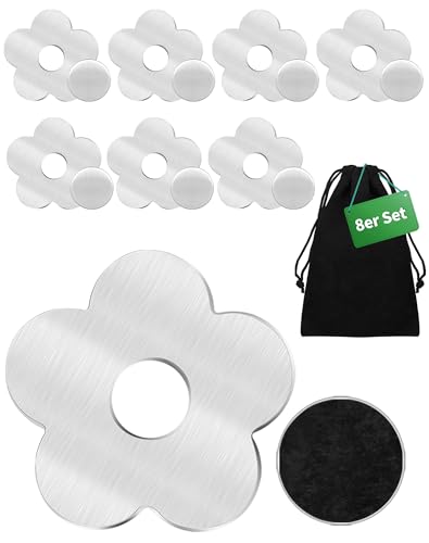 NETONDA 8PCS Tischdeckenbeschwerer Extra Schwer Magnet Tischtuchklammern Tischdeckengewichte Edelstahl Tischdecken Beschwerer draußen Tischdeckenklammern für alle Tisch (Blumen) von NETONDA
