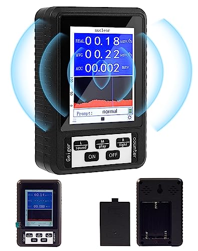 NETONDA Geigerzähler Radioaktivität Strahlen Messgerät Nuklear Strahlungsdetektor Dosimeter zur Messung Beta Gamma Röntgen-Tester, Professioneller Strahlungsdetektor mit LCD Display - Schwarz von NETONDA