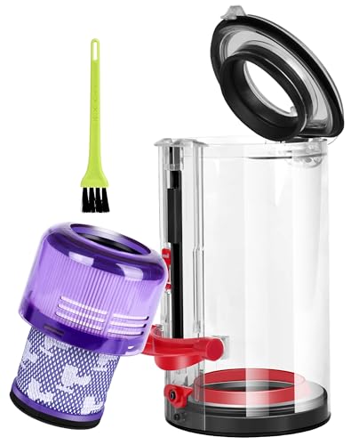 NETONDA Staubbehälter für Dyson V11 V15 und Filter Ersatzteile für Dyson Staubsauger Zubehör Auffangbehälter SV14 SV15 SV17 SV22 SV28 Behälter Teile-Nr. 970050-01 und 965443-01 von NETONDA