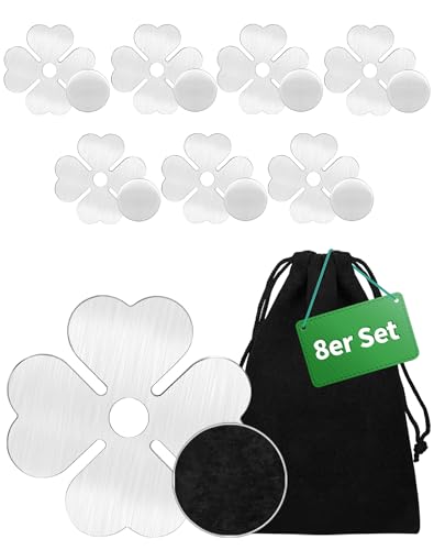 NETONDA 8PCS Tischdeckenbeschwerer Extra Schwer Tischdeckenklammern Magnet Tischdecken Beschwerer draußen drinnen Tischdeckenhalter Tischdeckengewichte Edelstahl Tischklammern für Tisch (Kleeblatt) von NETONDA