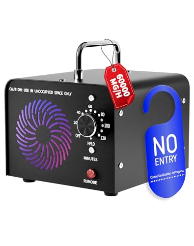 Ozongenerator 60000mg/H Ozongerät Ozon Luftreiniger O3 Geruchsneutralisierer Ozone Generator mit 120Min Timer bis zu 400㎡ Raum Geruchskiller Ozonator für Auto Wohnung Rauch Haustier-, Küchengerüche von NETONDA