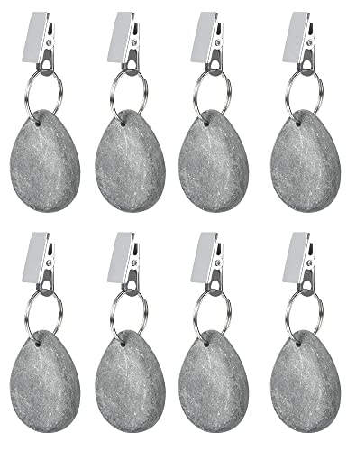 Tischdeckenbeschwerer Set, 8 Stück Tischdeckenbeschwerer mit Clips Tischdeckenbeschwerer aus Naturstein Tischdecke Gewichte Schwer für Familie Party Camping Hochzeit Garten Picknick von NETONDA