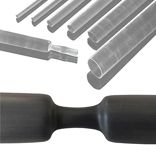 netproshop 0,6m Schrumpfschlauch 4:1 mit Kleber wassserdicht von 4mm bis 52mm DM schwarz transparent, Farbe:Transparent, Durchmesser:4.0 mm netproshop 0,6m Schrumpfschlauch 4:1 mit Kleber wassserdicht von 4mm bis 52mm DM schwarz transparent, Farbe:Transparent, Durchmesser:4.0 mm von NETPROSHOP