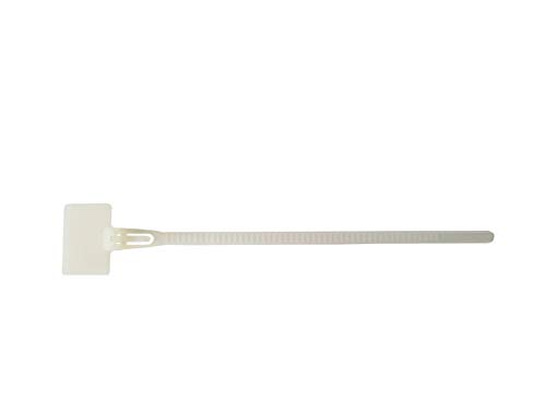 NETPROSHOP 10 x Kabelmarkierer lösbar, 3,6x114mm, mit Beschriftungsfeld über d Kopf, Kabelbinder, natur, Polyamid 6.6 von NETPROSHOP