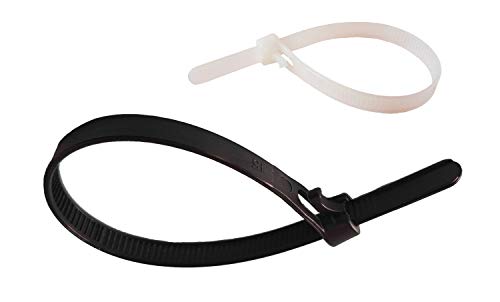 netproshop 100 x Kabelbinder lösbar 7,8x250mm natur oder schwarz extra stark!!, Farbe:schwarz von NETPROSHOP