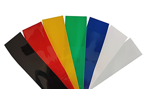 2m Akku Schrumpfschlauch PVC von 20mm bis 200mm Flachmaß, Farbwahl, Farbe:Schw/Rot/Blau/Weiß Je 1 Meter, Größe:80 mm von NETPROSHOP