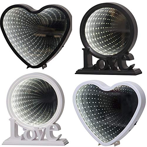 LED Mirror Spiegellicht Spiegel mit Endlos Effekt Batteriebetrieb, Farbe:Weiss, Auswahl:Love von NETPROSHOP