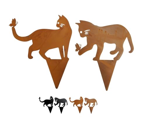 NETPROSHOP 2er Set Katzen zum Stecken Rost oder Schwarz Gartenstecker Bodenstecker Metall Höhe ca. 25 cm, Farbe:Rost NETPROSHOP 2er Set Katzen zum Stecken Rost oder Schwarz Gartenstecker Bodenstecker Metall Höhe ca. 25 cm, Farbe:Rost von NETPROSHOP