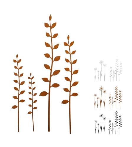 NETPROSHOP 4er Set Blumen oder Zweige zum Stecken Gartenstecker Metall Höhe ca. 15-30 cm, Farbe:Rost, Auswahl:Zweige NETPROSHOP 4er Set Blumen oder Zweige zum Stecken Gartenstecker Metall Höhe ca. 15-30 cm, Farbe:Rost, Auswahl:Zweige von NETPROSHOP