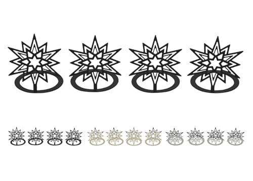 NETPROSHOP 4er Set Kerzenringe Eisblume Silber Gold Schwarz Durchmesser 3 cm Kerzendeko, Farbe:Schwarz NETPROSHOP 4er Set Kerzenringe Eisblume Silber Gold Schwarz Durchmesser 3 cm Kerzendeko, Farbe:Schwarz von NETPROSHOP