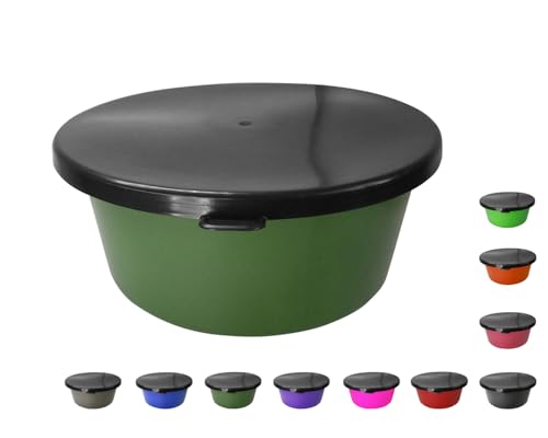 NETPROSHOP 5 Liter Futterschüssel mit Schwarzem Deckel Müsli Schale groß Lebensmittelecht, Farbe:Dunkelgruen von NETPROSHOP
